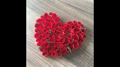 DIY Rosenherz basteln für Valentinstag oder Muttertag ein Herz basteln