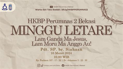 MINGGU LETARE HKBP PERUMNAS 2 BEKASI YouTube