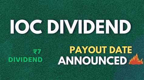 Dividend Payout Date Updates Ioc 🔥🔥 2024 Youtube