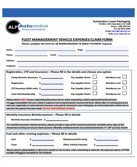 Printable Ship Claim Form