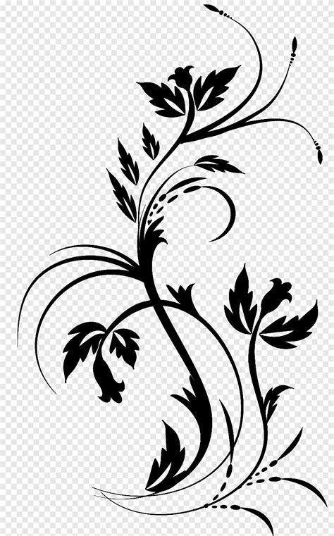 Ornament Black Flower Art Png Pngegg