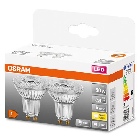 Osram Led Star Juego De 2 Gu10 4 3 W 2700 Kelvin 350 Lumen