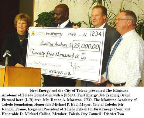 The Maritime Academy of Toledo Foundation Receives $25,000 First Energy ...