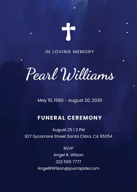 Page 4 FREE Funeral Invitation Templates & Examples - Edit Online ...