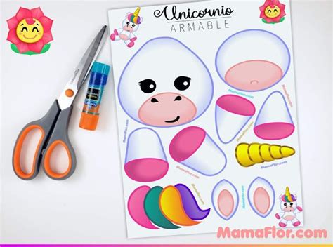 Tarea En Casa UNICORNIO Armable Para Imprimir GRATIS Manualidades