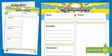 Superhero Fact File Template Profesor Hizo Twinkl