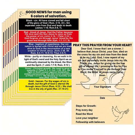 50pcs Gospel Tract Card Salvation Cards Pocket Holy Postcards Prayer