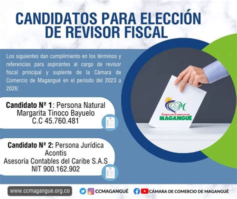 Cámara De Comercio De Magangué Candidatos Para Elección De Revisoría