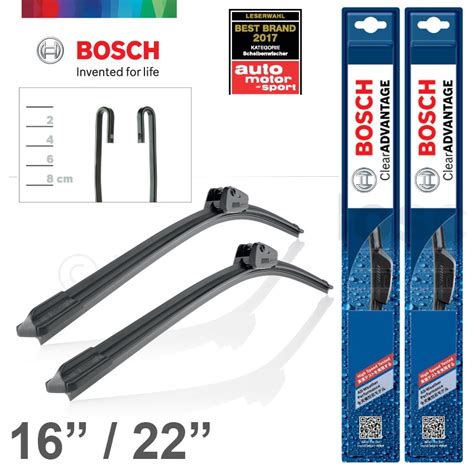 Bosch NEW Clear Advantage Wiper Blades Set Of 2 Size 16 22 PAIR