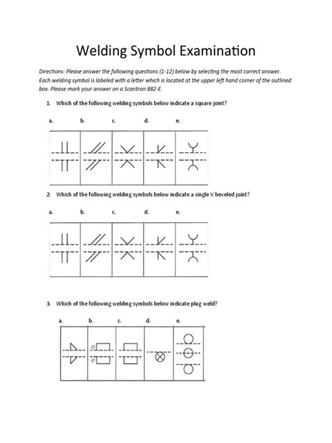 Welding Symbols Worksheet | PDF | Welding | Construction