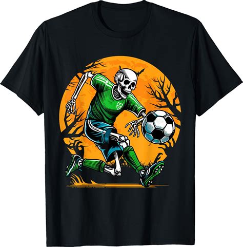 Hot Trending Tee With Soccer Skeleton Halowen Football Spooky Soccer Player Walmart