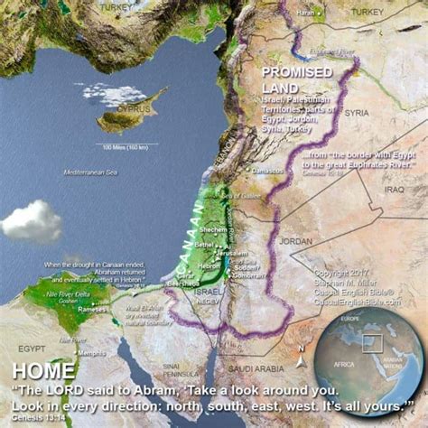 Map Of Promised Land Boundaries Genesis 13 Casual English Bible