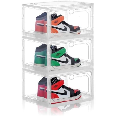 Lot De Bo Tes Chaussures Empilables Transparentes Montage Rapide