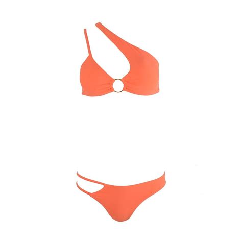 Famous Shoes Set Bikini Με Έναν Ώμο Brazil Πορτοκαλί CP202105 ORANGE