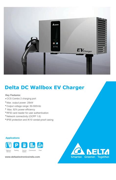 Delta Ev Charging Station Kw Wall Box Offices Malls Passenger