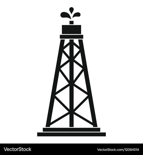 Oil rig icon simple style Royalty Free Vector Image