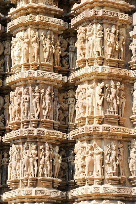 Detail Of Artwork At The Khajuraho Temples Stock Photo Image Of