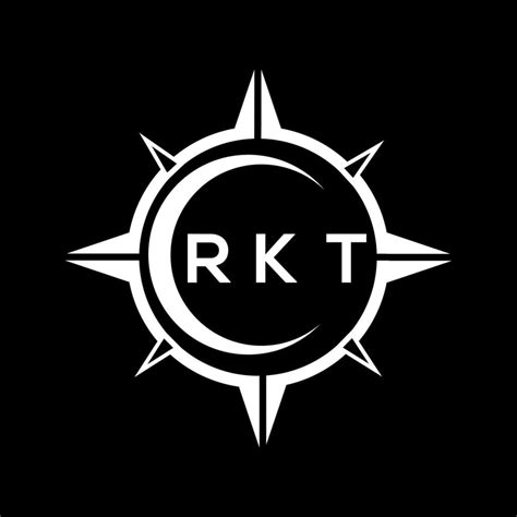 RKT abstract technology circle setting logo design on black background ...