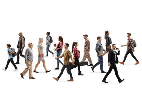Crowd Walking Side View Stock Photos Pictures And Royalty Free Images