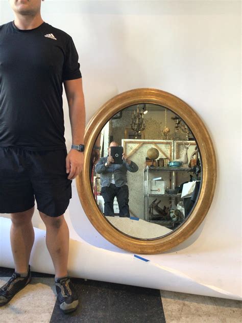 Large Oval Gilt Wood Mirror With Aged Glass For Sale At Stdibs