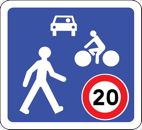 Begegnungszone Traffic Sign Panneau De Signalisation D Une Zone De