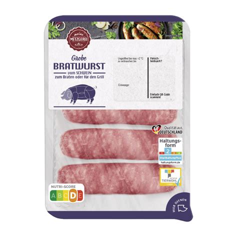 Meine Metzgerei Grobe Bratwurst Vom Schwein Dispix Der Discounter