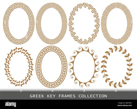 Ancient Greek Oval Frames Patterns Set Of Antique Borders From Greece Stock Vector Image And Art