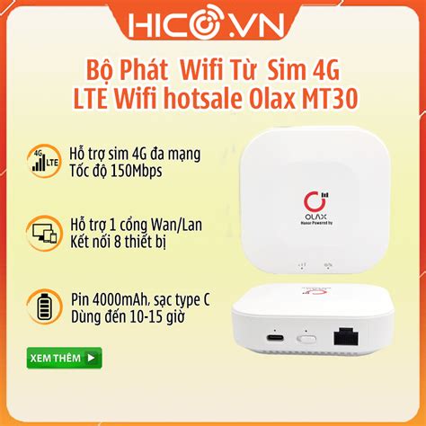 Bộ Phát Wifi Từ Sim 4G Olax MT30 150Mbps Kết nối 8 thiết bị Có cổng