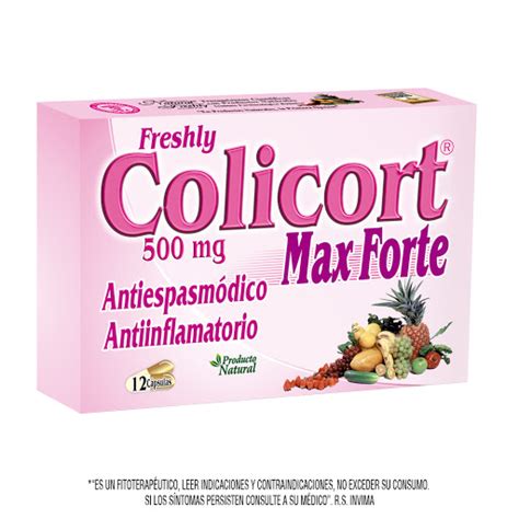 Colicort Max Forte 500 mg Natural Freshly Caja x 12 Cápsulas