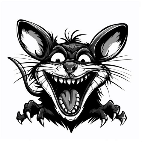 Premium Photo A Cartoon Rat With Big Teeth And Claws Is Smiling