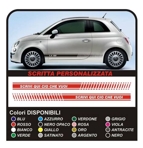 Fasce Adesive Fiat 500 ABARTH 595 Strisce Laterali Adesivi Fiancate