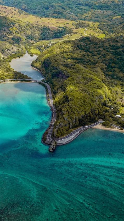 Island Aerial View Ocean Wallpaper - [1080x1920]