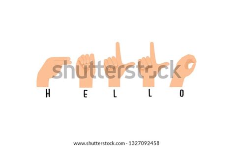 Hello Sign Language Vector Stock Vector Royalty Free