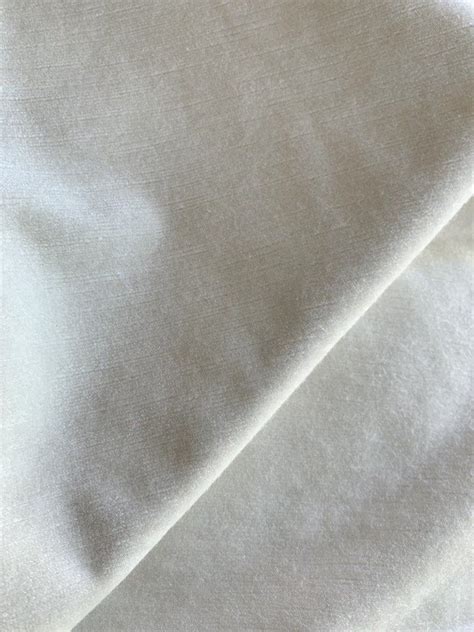 White Velvet Upholstery Fabric by the yard / Ivory Velvet Home Fabric ...