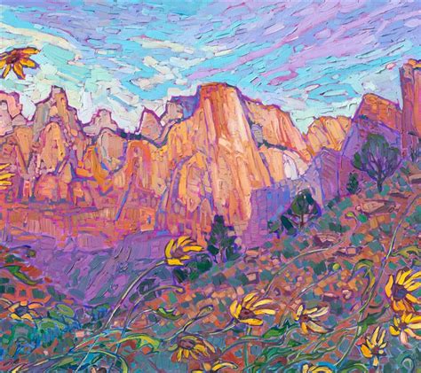 Zion Light Contemporary Impressionism Paintings By Erin Hanson