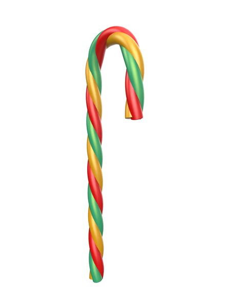 Striped Candy Cane Isolated On Background 3d Rendering Illustration