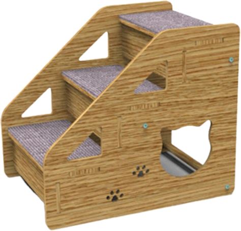 Escalier Pour Chien Pour Lits Hauts 3 Escaliers En Bois Et Rampe Pour