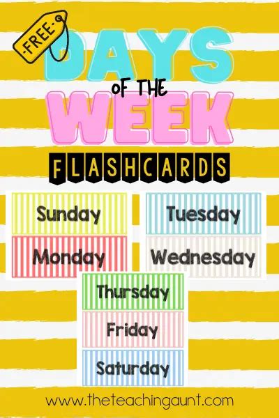 Days Of The Week Printable Cards