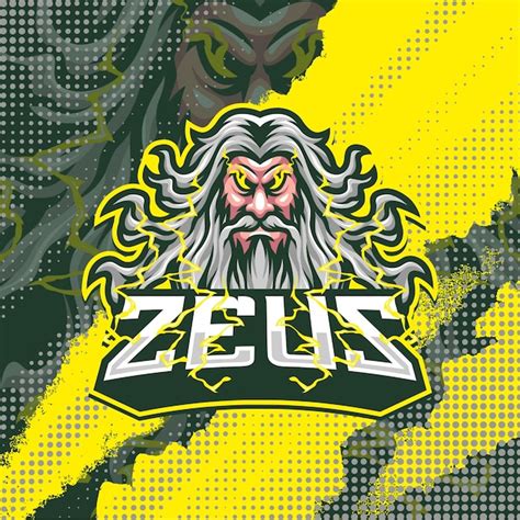 Ilustración de diseño de logotipo de mascota zeus Vector Premium