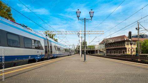 Gdansk Poland May Trains At Gdansk Glowny Railway Station Polish