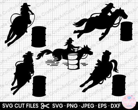 Barrel Racing Silhouette Svg Png Bundle Barrel Racer Silhouette Svg Png