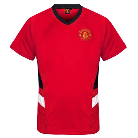 Manchester United Fc Official Football Gift Mens Poly Training Kit T