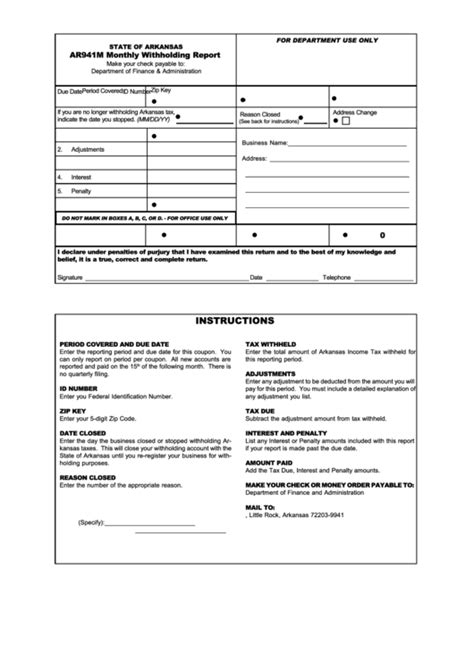 Arkansas State Withholding Form Withholdingform