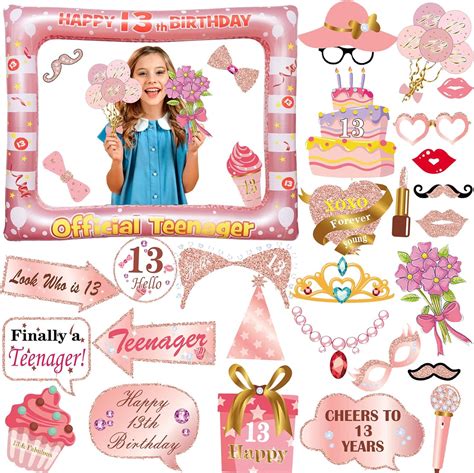 13th Birthday Decorations LMSHOWOWO Inflatable Photo Booth Frame