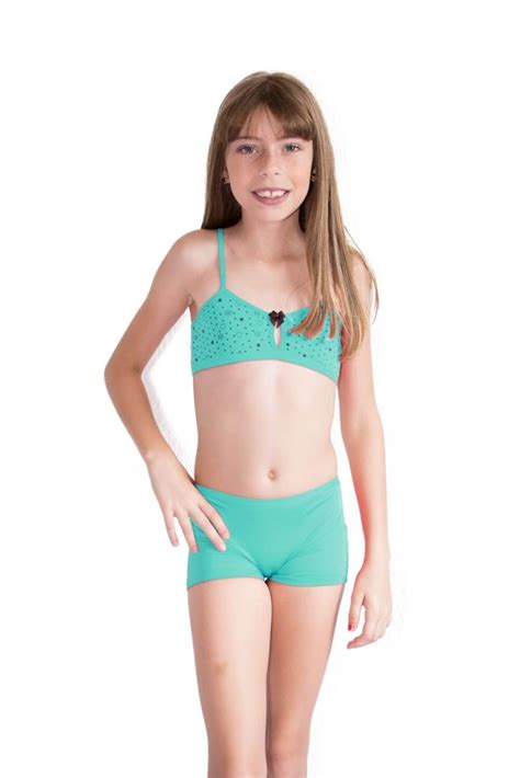 Conjunto lingerie menina moça top infantil Anne verde Multicolorido