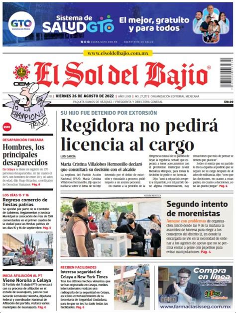 Periódico El Sol del Bajio México Periódicos de México Edición de