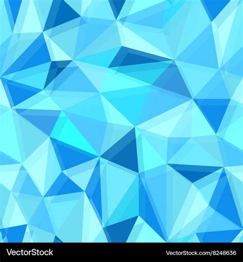 Blue Seamless Polygon Pattern From Triangles Vector Image