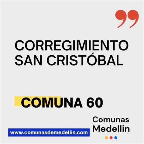 Corregimiento San Cristóbal Comunas De Medellin