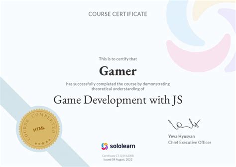 game development certificate