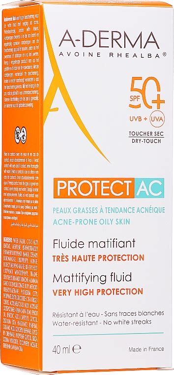 A Derma Protect Ac Mattifying Fluid Spf Fluide Solaire Matifiant